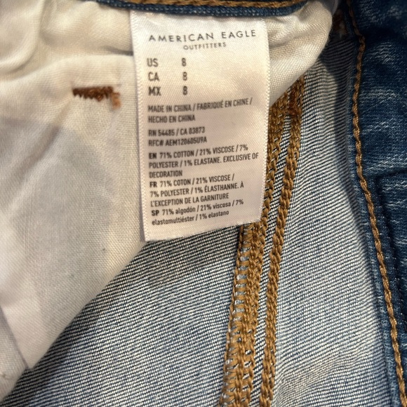 American Eagle high rise shortie denim jeans size 8 - Picture 3 of 5